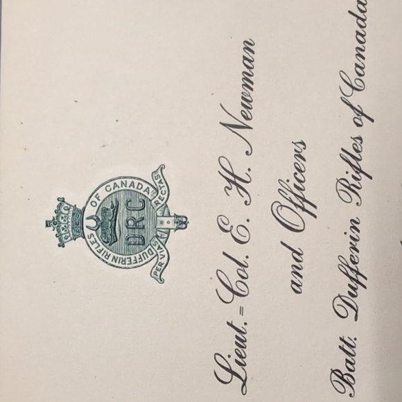 Antique Invitation Dufferin Rifles of Canada - Picture 4 of 5